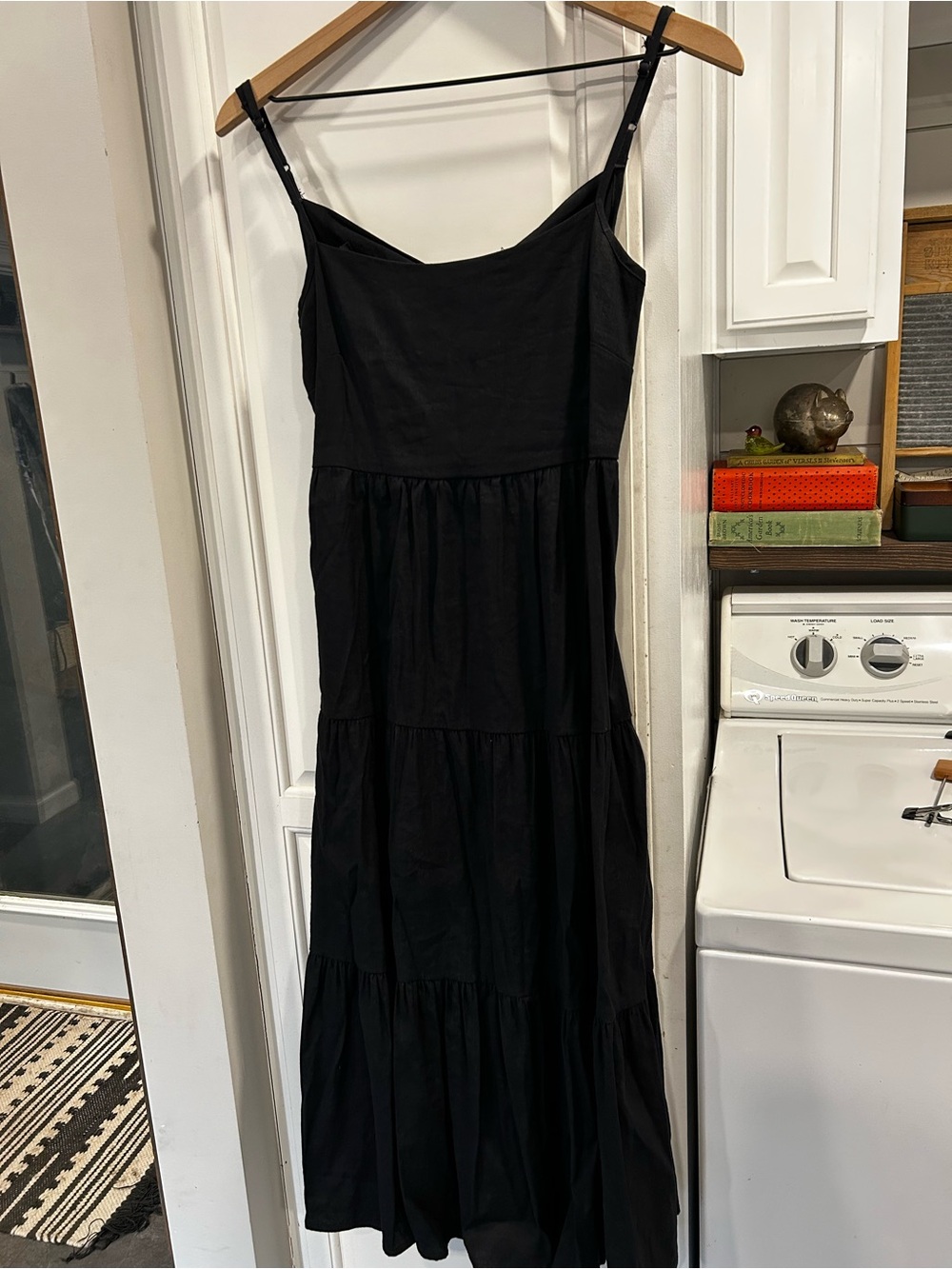 Fifteen Twenty Black Tiered Spaghetti-Strap Maxi Dress
